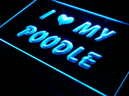 I Love My Poodle Dog Pet Neon Light Sign